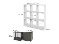 Discount Vicco Divisória de sala 104x29x108 nove Branco