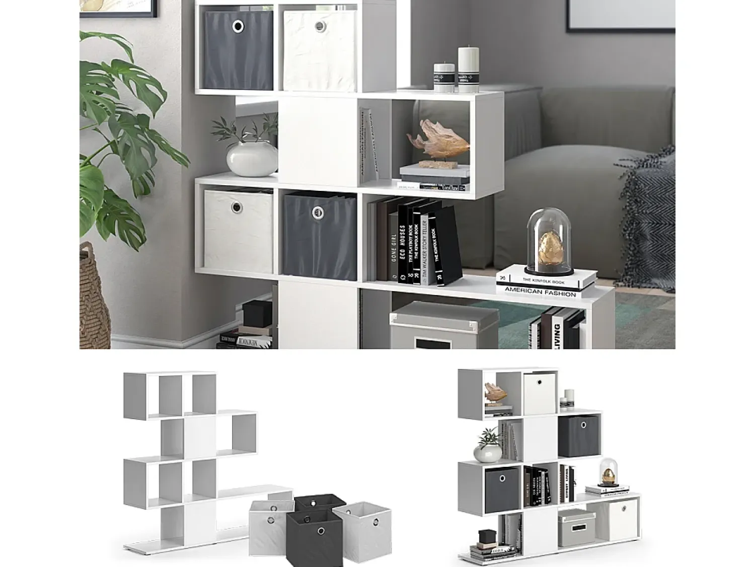 Prateleira|Vicco Divisória de sala 124.4x26x113 hylda Branco