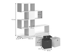 Prateleira|Vicco Divisória de sala 124.4x26x113 hylda Branco