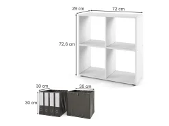 New Vicco Divisória de sala 72.6x29x72 tetra Branco