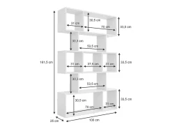 Vicco Divisória de sala 106x25x161.5 aramis^ Prateleira