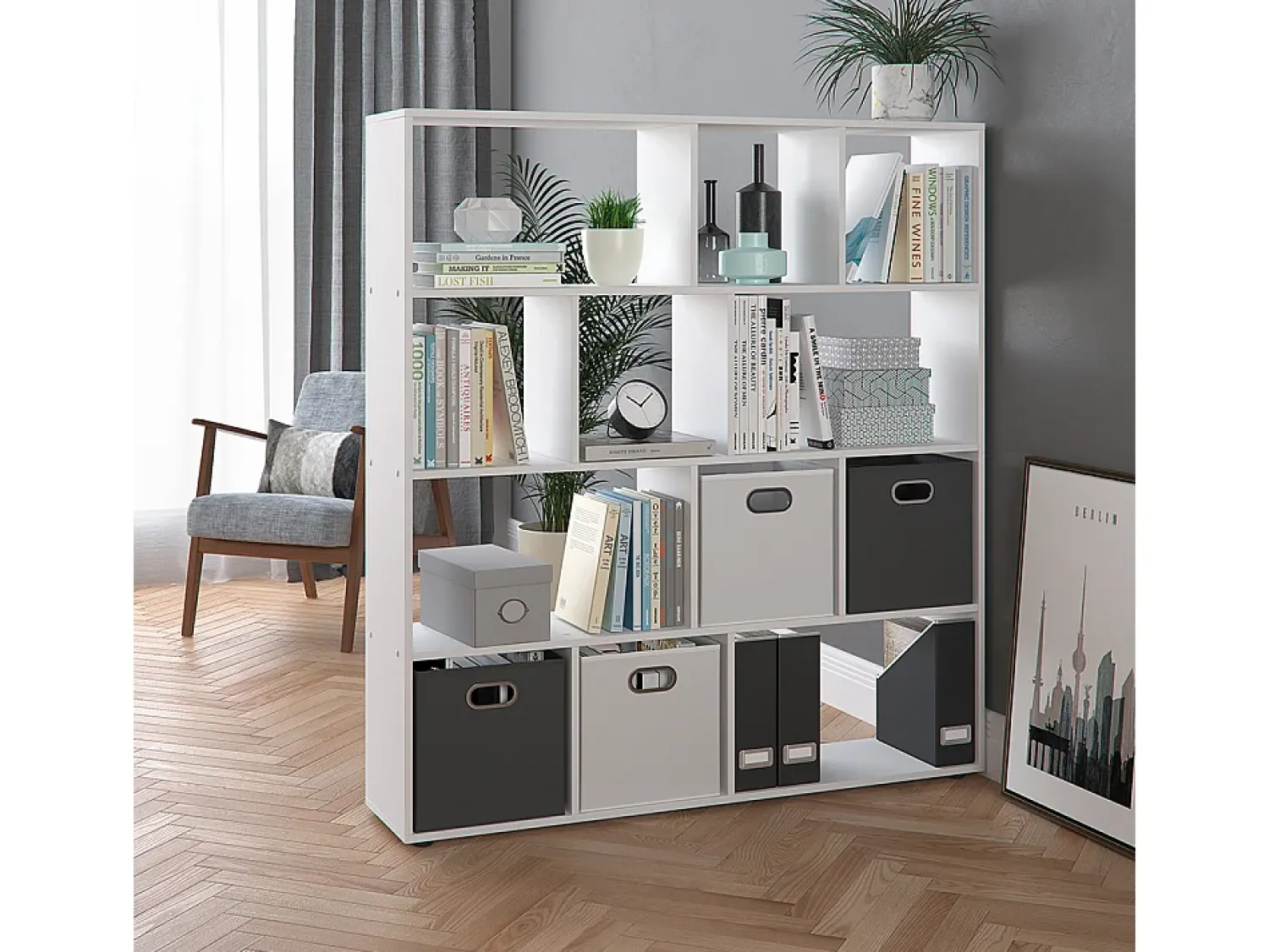 Outlet Vicco Divisória de sala 131.6x29x143 pilar Branco
