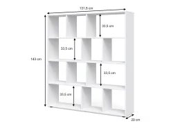 Outlet Vicco Divisória de sala 131.6x29x143 pilar Branco