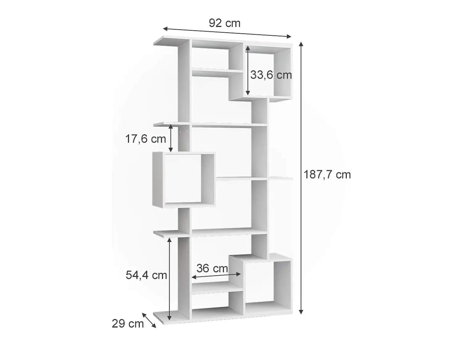Prateleira*Vicco Divisória de sala 92x29x187.7 cube Branco