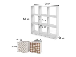 New Vicco Divisória de sala 104x29x108 nove Branco