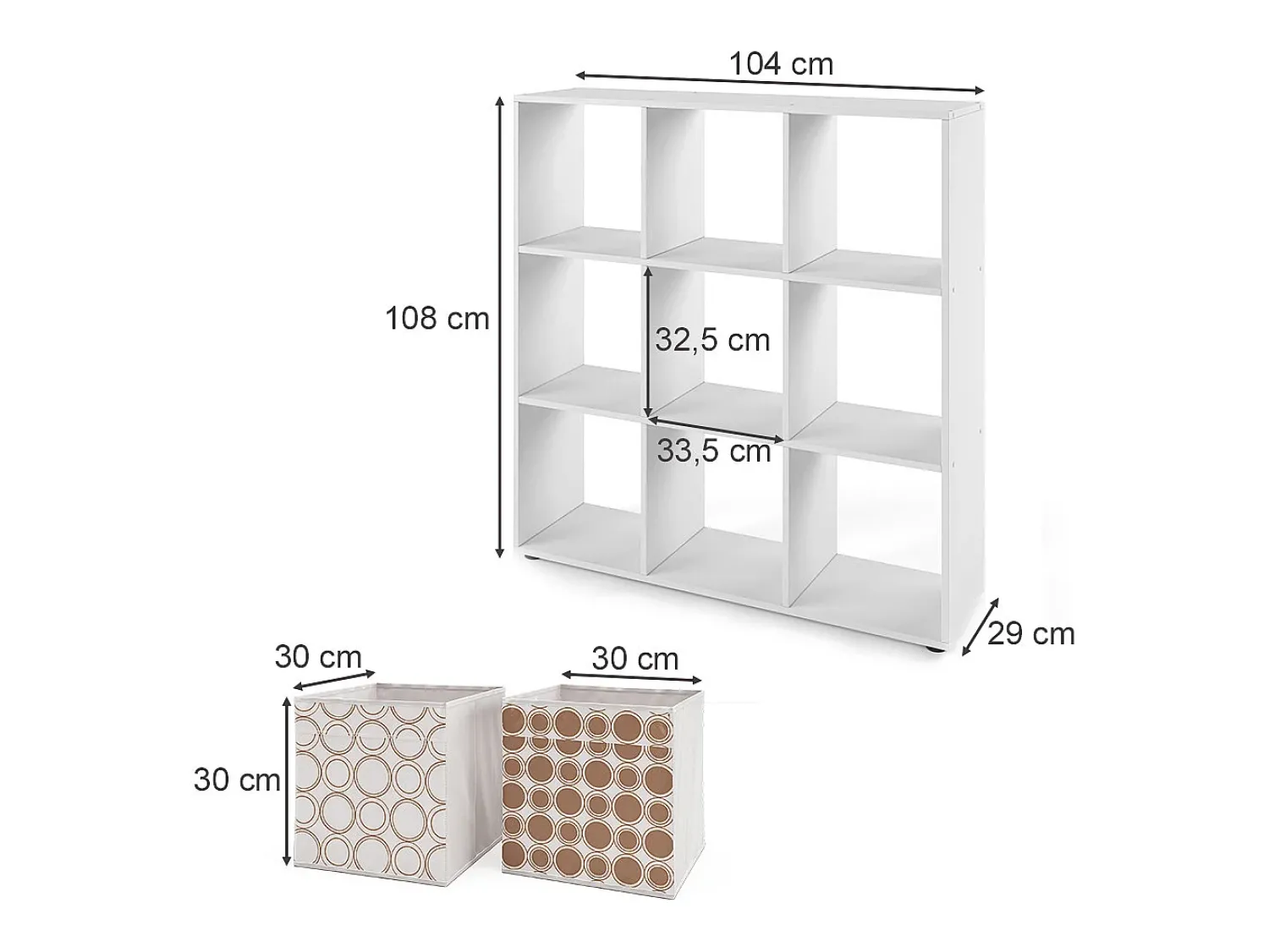 New Vicco Divisória de sala 104x29x108 nove Branco