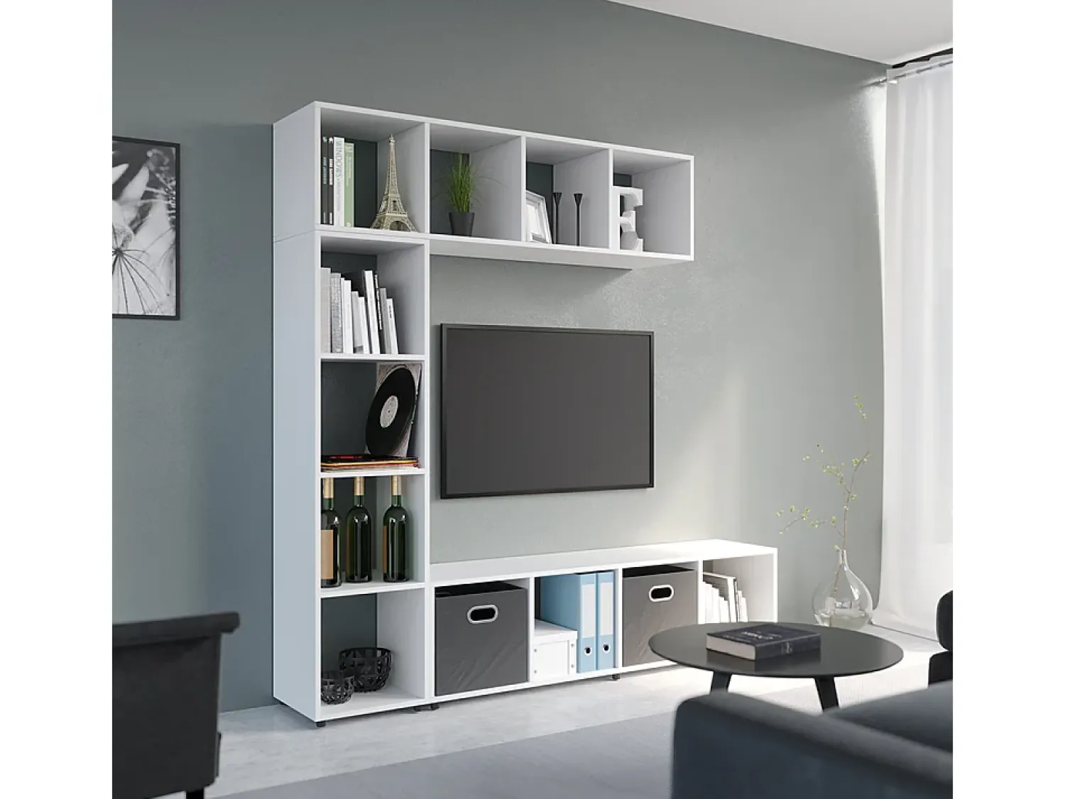 Prateleira|Vicco Divisória de sala 142.5x33x36.2 ludus Branco