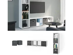 Prateleira|Vicco Divisória de sala 142.5x33x36.2 ludus Branco