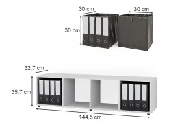 Vicco Divisória de sala 142.5x33x36.2 ludus^ Prateleira