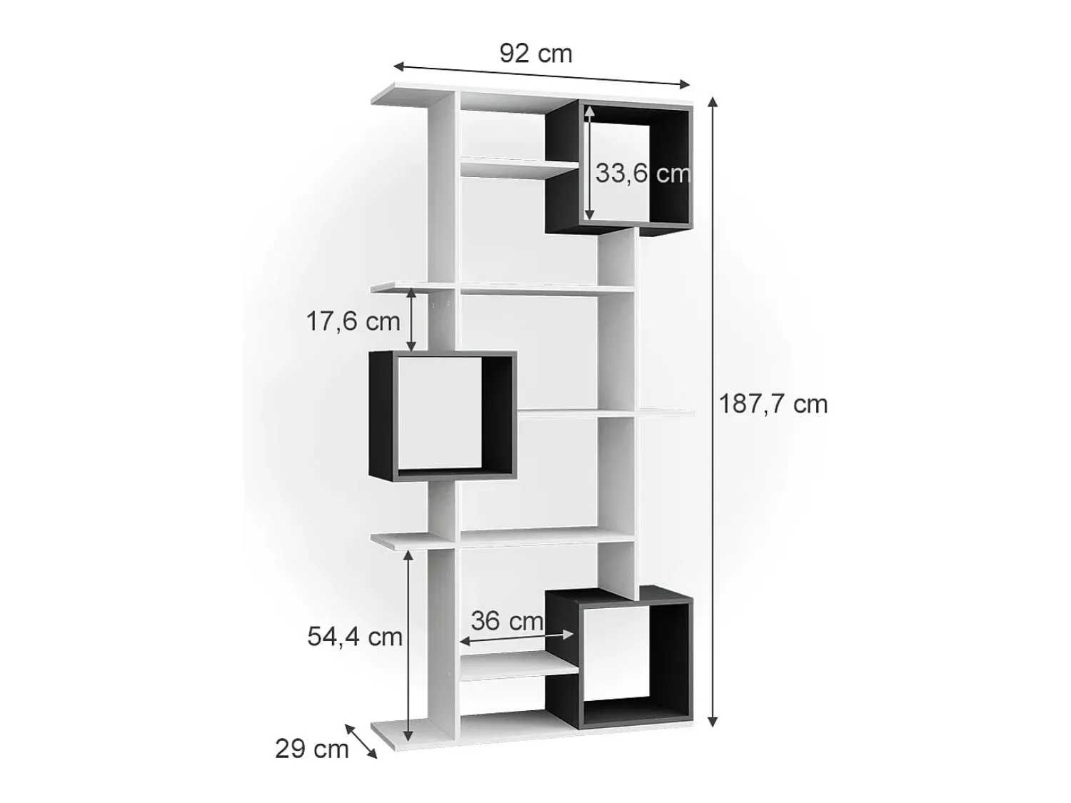 Hot Vicco Divisória de sala branco/antracite 92x29x187.7 cube Cinza antracite