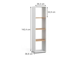 Outlet Vicco Divisória de sala carvalho branco/dourado 36.8x33.8x144.9 ludus Natural escuro