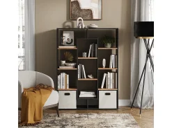 Prateleira*Vicco Divisória de sala carvalho antracite/goldkraft 107.2x29x143 Cinza antracite