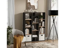 Prateleira*Vicco Divisória de sala carvalho antracite/goldkraft 107.2x29x143 Cinza antracite