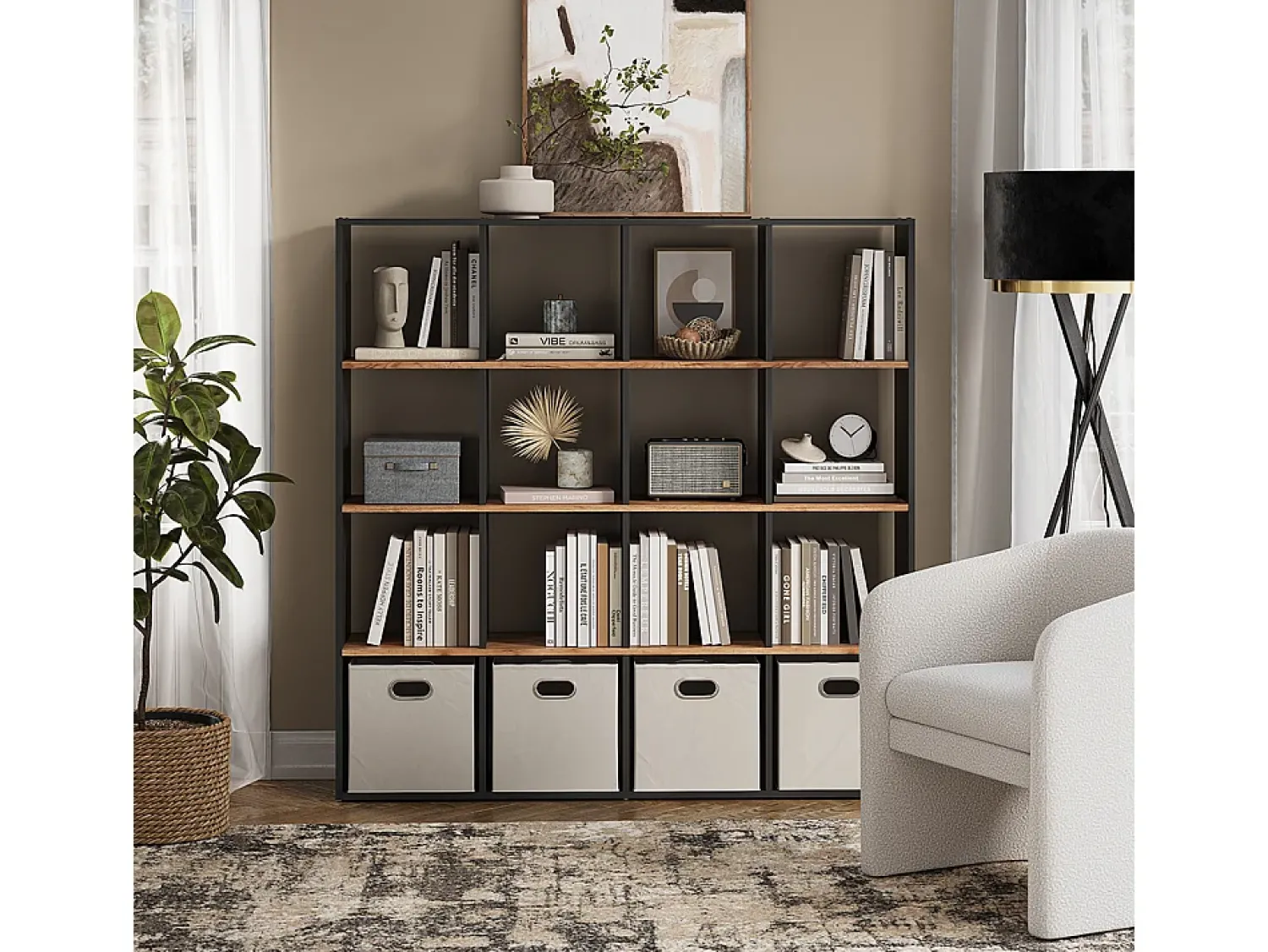 Sale Vicco Divisória de sala carvalho antracite/goldkraft 142.4x29x143 karree Cinza antracite