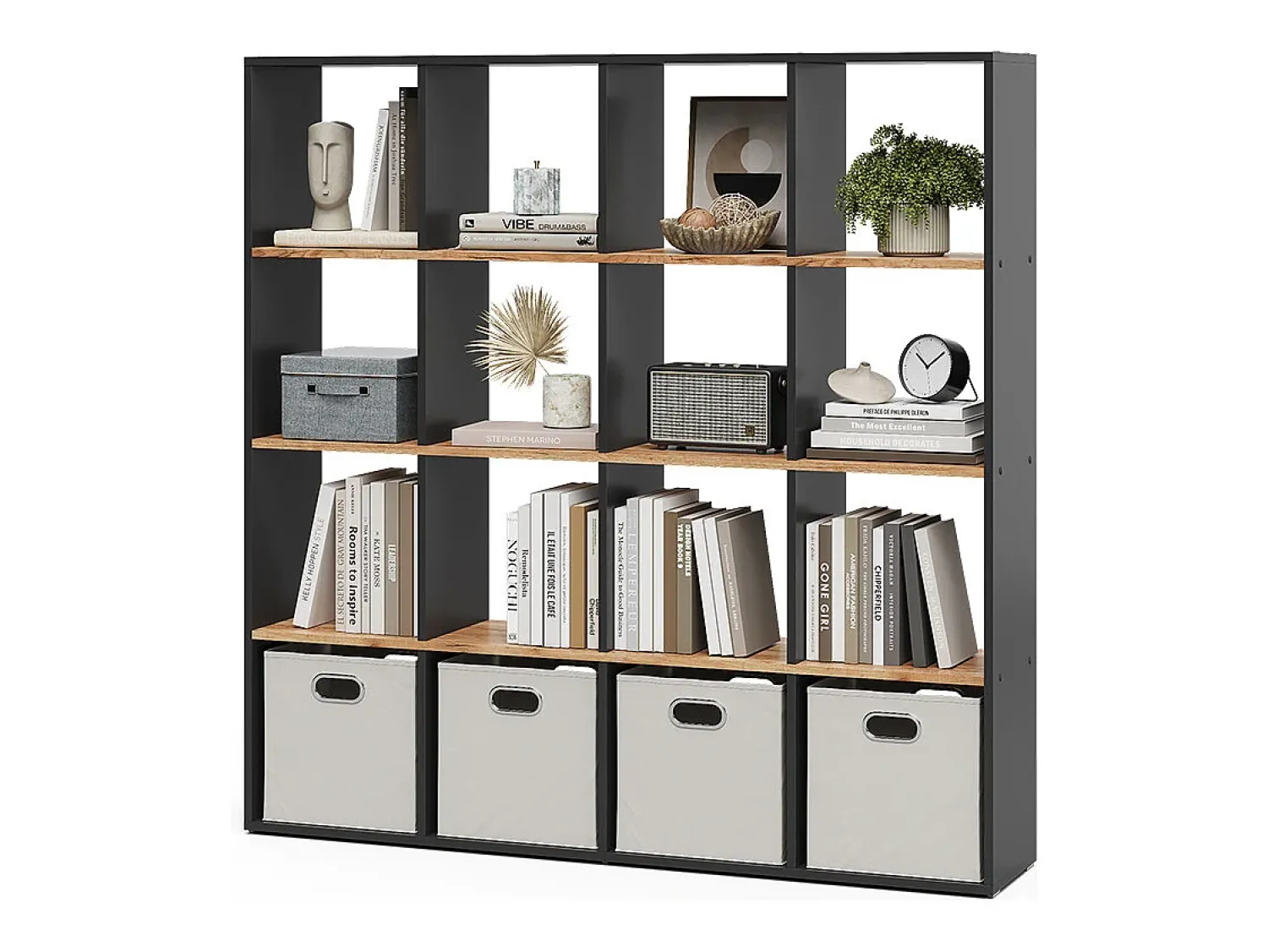 Sale Vicco Divisória de sala carvalho antracite/goldkraft 142.4x29x143 karree Cinza antracite