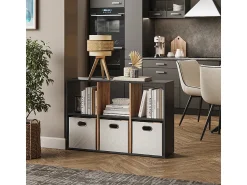 New Vicco Divisória de sala carvalho antracite/goldkraft 72x29x107.8 karree Cinza antracite