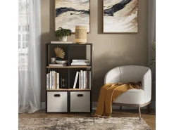 New Vicco Divisória de sala carvalho antracite/goldkraft 72x29x107.8 karree Cinza antracite