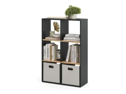 New Vicco Divisória de sala carvalho antracite/goldkraft 72x29x107.8 karree Cinza antracite