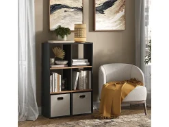 New Vicco Divisória de sala carvalho antracite/goldkraft 72x29x107.8 karree Cinza antracite