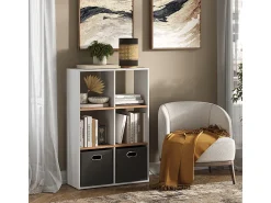 Vicco Divisória de sala carvalho branco/dourado 72x29x107.8 karree Natural escuro