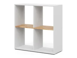 Prateleira|Vicco Divisória de sala carvalho branco/dourado 72x29x72.6 tetra Natural escuro