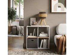 Prateleira|Vicco Divisória de sala carvalho branco/dourado 72x29x72.6 tetra Natural escuro