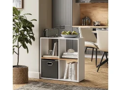 Prateleira|Vicco Divisória de sala carvalho branco/dourado 72x29x72.6 tetra Natural escuro