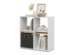 Prateleira|Vicco Divisória de sala carvalho branco/dourado 72x29x72.6 tetra Natural escuro