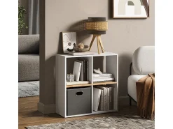 Prateleira|Vicco Divisória de sala carvalho branco/dourado 72x29x72.6 tetra Natural escuro