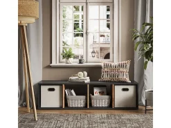 Discount Vicco Divisória de sala carvalho antracite/goldkraft 36.8x33.8x144.9 ludus Cinza antracite