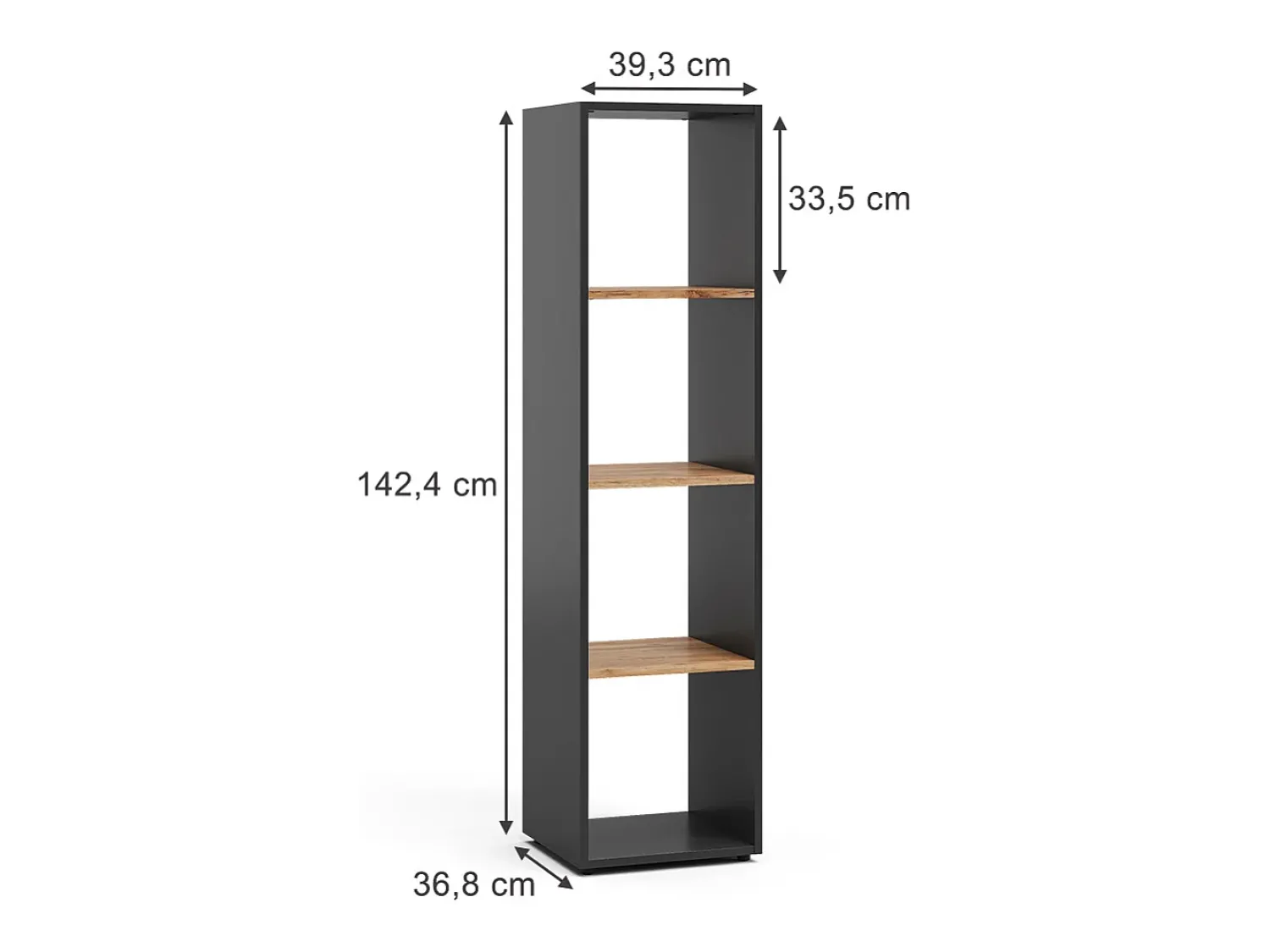 Discount Vicco Divisória de sala carvalho antracite/goldkraft 36.8x33.8x144.9 ludus Cinza antracite