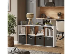 Prateleira*Vicco Divisória de sala carvalho branco/dourado 143x29x72 scutum Natural escuro