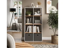 Prateleira*Vicco Divisória de sala carvalho branco/dourado 143x29x72 scutum Natural escuro