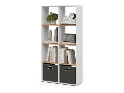 Prateleira*Vicco Divisória de sala carvalho branco/dourado 143x29x72 scutum Natural escuro