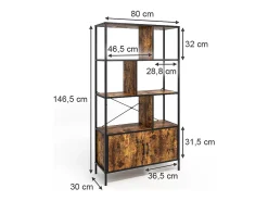Sale Vicco Divisória de sala carvalho rústico 80x30x146.5 fyrk Natural escuro