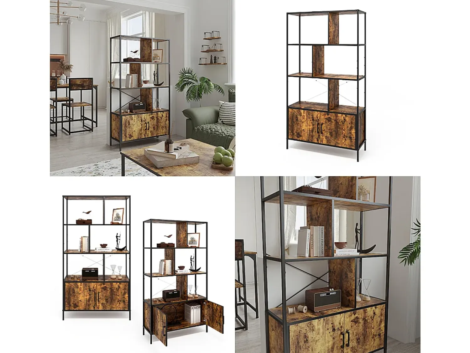 Sale Vicco Divisória de sala carvalho rústico 80x30x146.5 fyrk Natural escuro