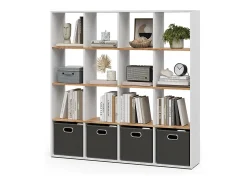 Prateleira|Vicco Divisória de sala carvalho branco/dourado 142.4x29x143 karree Natural escuro