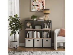 Prateleira*Vicco Divisória de sala carvalho antracite/goldkraft 107.2x29x107.8 nove Cinza antracite