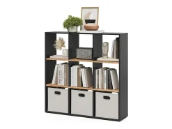 Prateleira*Vicco Divisória de sala carvalho antracite/goldkraft 107.2x29x107.8 nove Cinza antracite