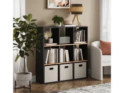 Prateleira*Vicco Divisória de sala carvalho antracite/goldkraft 107.2x29x107.8 nove Cinza antracite