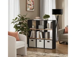 Prateleira*Vicco Divisória de sala carvalho antracite/goldkraft 107.2x29x107.8 nove Cinza antracite
