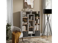 Prateleira|Vicco Divisória de sala carvalho branco/dourado 107.2x29x143 Natural escuro