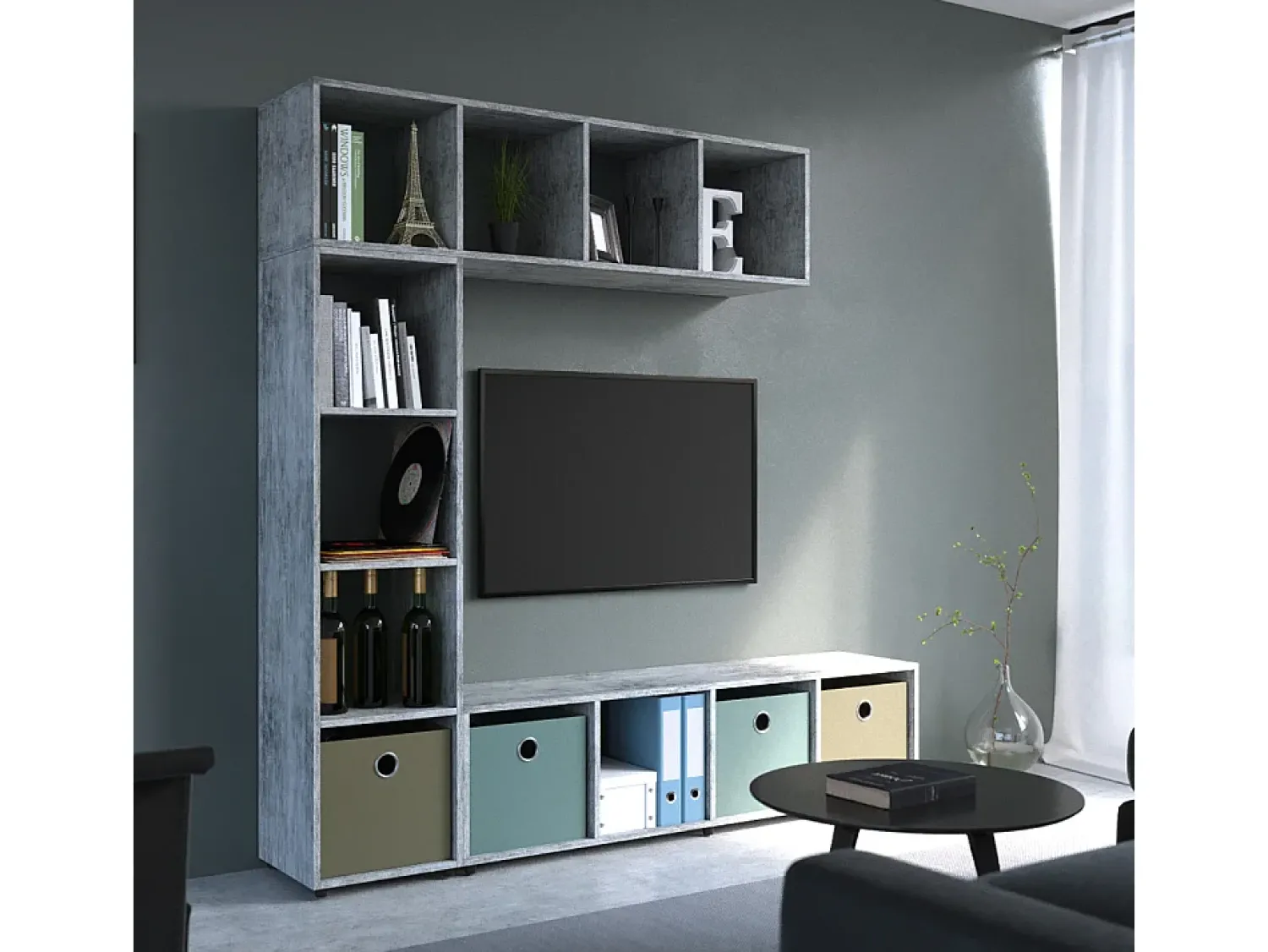 Clearance Vicco Divisória de sala cinza 142.5x33x36.2 ludus Cinzento
