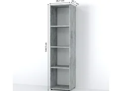 Clearance Vicco Divisória de sala cinza 142.5x33x36.2 ludus Cinzento