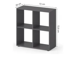 Prateleira*Vicco Divisória de sala cinza 72.6x29x72 tetra Cinzento