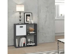 Prateleira*Vicco Divisória de sala cinza 72.6x29x72 tetra Cinzento