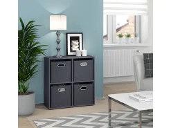 Prateleira|Vicco Divisória de sala cinza 72.6x29x72 tetra Cinzento