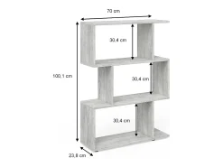 Prateleira*Vicco Divisória de sala cinza 70x23.8x97.4 levio Cinzento