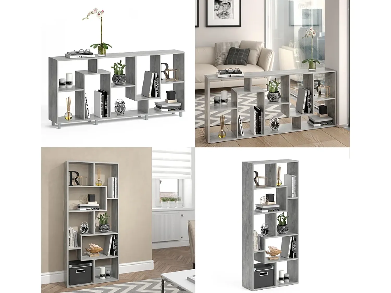 Hot Vicco Divisória de sala cinza 160.6x25x67.2 noa Cinzento