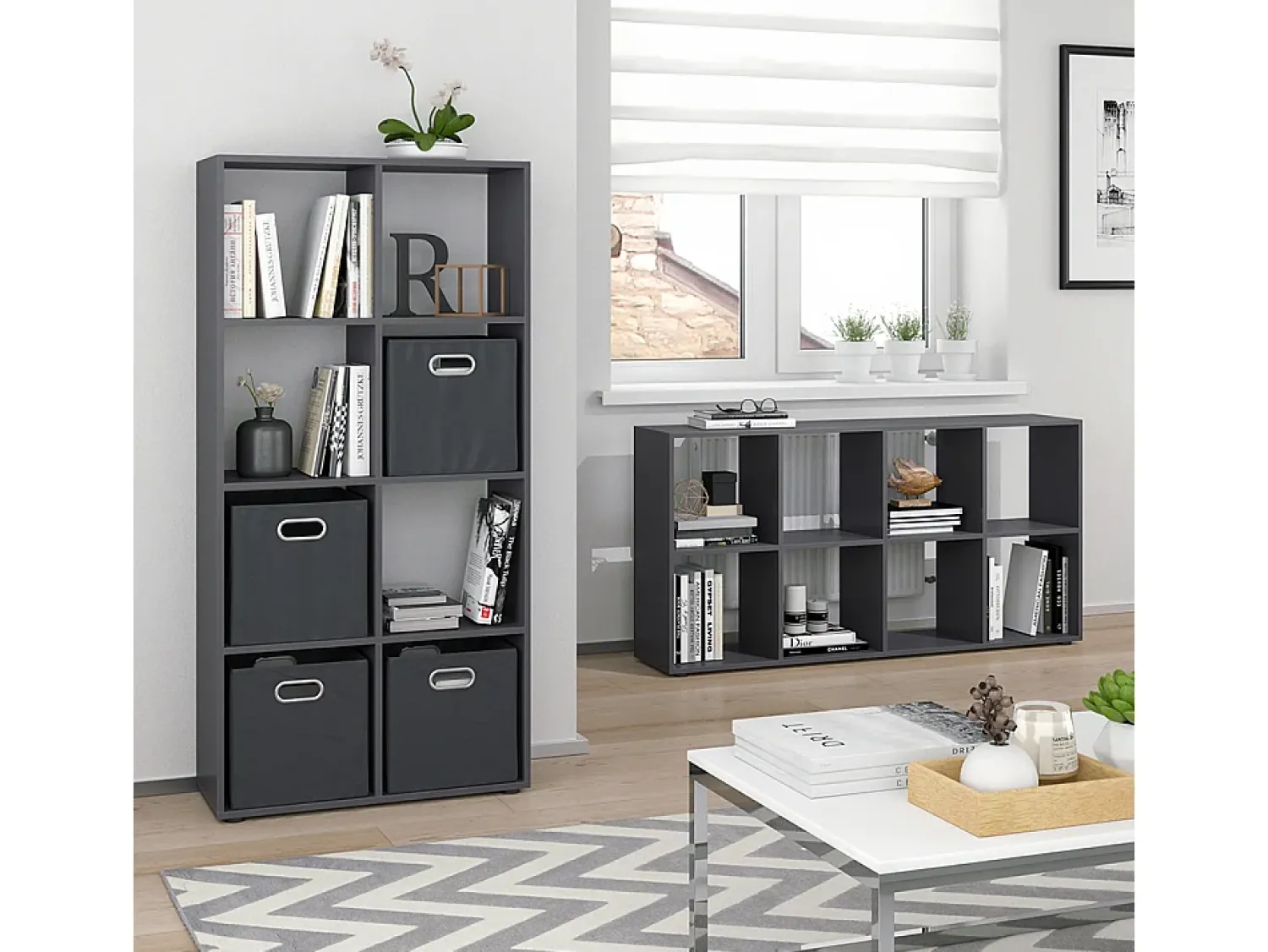 Vicco Divisória de sala cinza 143x29x72 scutum^ Prateleira